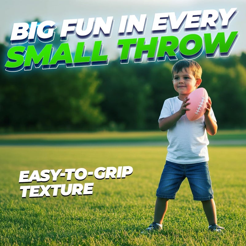 PlayBolt 7.25" Mini Foam Football for Kids & Toddlers - Easy Grip Small Youth Sports Ball - Soft Foam Footballs for Little Hands, Indoor & Outdoor Sports Play - Toy Gift for Boys & Girls - Image 3